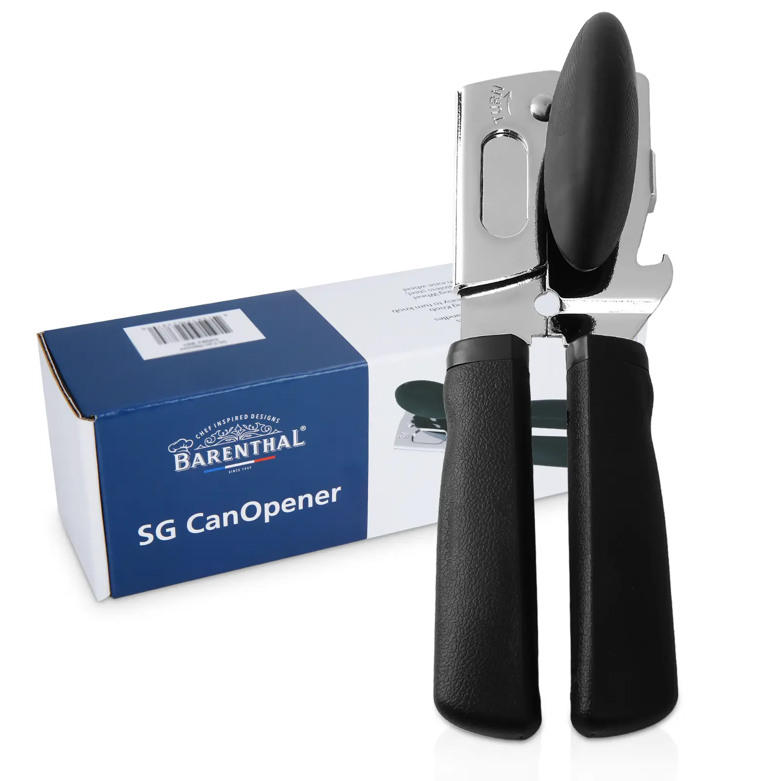 BARENTHAL Barenthal 1pc Heavy Duty Stainless Steel Manual Can Opener with Multi-Function Jar & Bottle Opener, Powerful Grip, Ergonomic Design Kitchen Utensils Tin