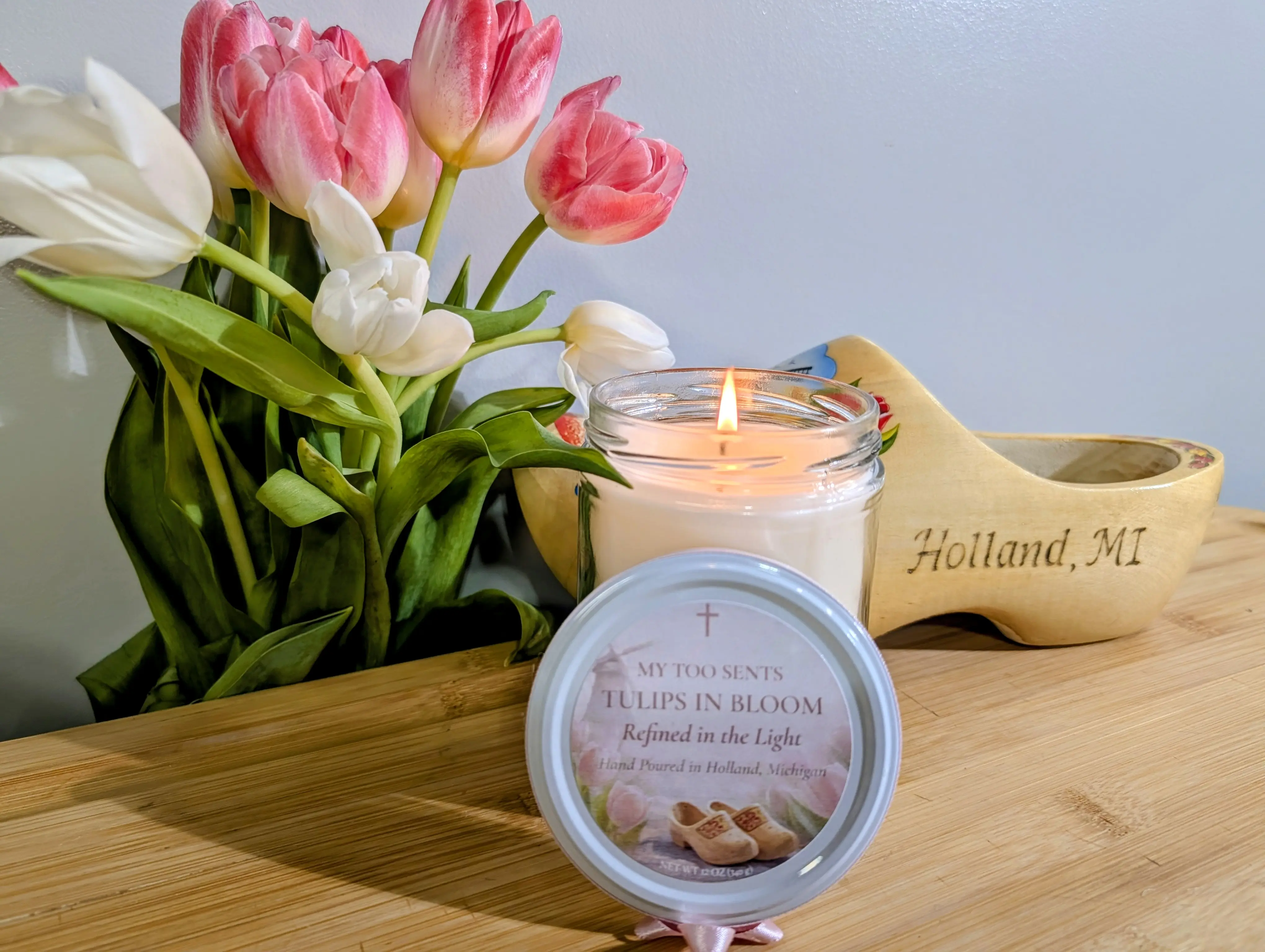 Tulips in Bloom | Hand-Poured Luxury Coconut Soy Candle | Raspberry Tulips | My Too Sents