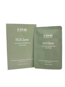 FDOB H2Glow Hydrating & Brightening Sheet Mask – Deep Moisture, Radiant Glow, Smooth & Plump Skin, Pure Plant Essence with Trehalose, Niacinamide, Soluble Collagen & Sodium Hyaluronate – 6 Pack
