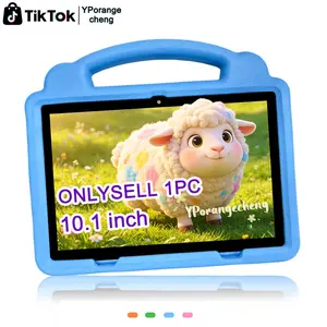 Summer New 10.1" Kids Student Tablet Set, 5G+WiFi, HD Screen, Dual Cameras & Shockproof Case, Multi-use for Office, Study, Education & Entertainment, Unisex Ideal Gift for Easter, Halloween, Christmas & Birthday, Blue/Pink/Orange/Green,No Adapter