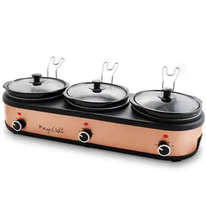 MegaChef 2.5 Quart Triple Slow Cooker and Buffet Server