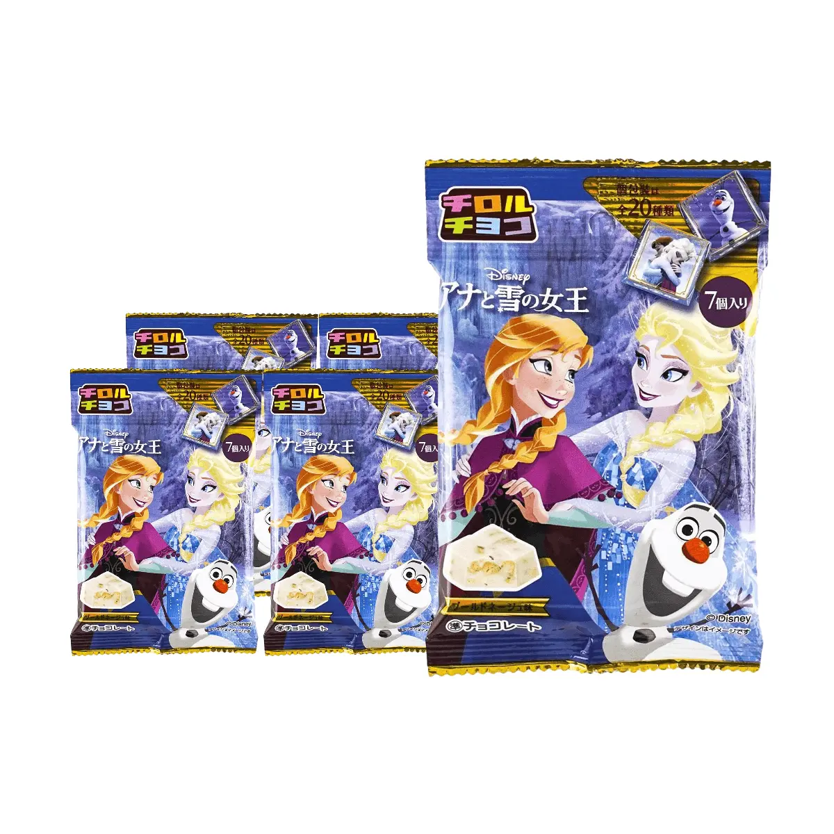 TIROL CHOCO Almond White Chocolate Disney Frozen Elsa Anna 45.5g x 5 Pack - Japanese Snack