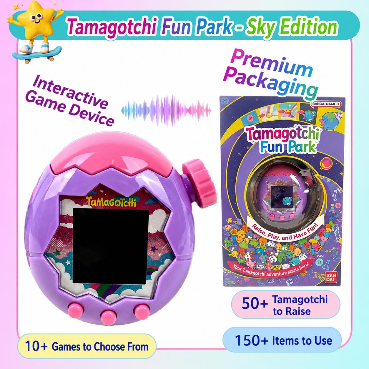 Tamagotchi Electronic Pet Machine - Happy Park Series with Sky, Land, Ocean, Forest Themes, Classic Interactive Gameplay, Portable Pocket Toy, Collectible Gift for Kids & Teens, Forest Series, All Ages, Back To School, Handheld