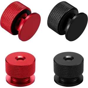 2 Pairs Welding Hood Helmet Fasteners Welding Hood Headgear Pipeliner Pancake Sugar Scoop Welding Hood Replacement Parts Accessories with Nonslip Washer, Black and Red