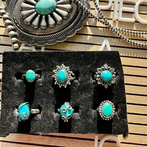 Authentic Turquoise Silver Rings - Elegant Design with Turquoise Stone, Durable Materials, Perfect for Everyday Wear