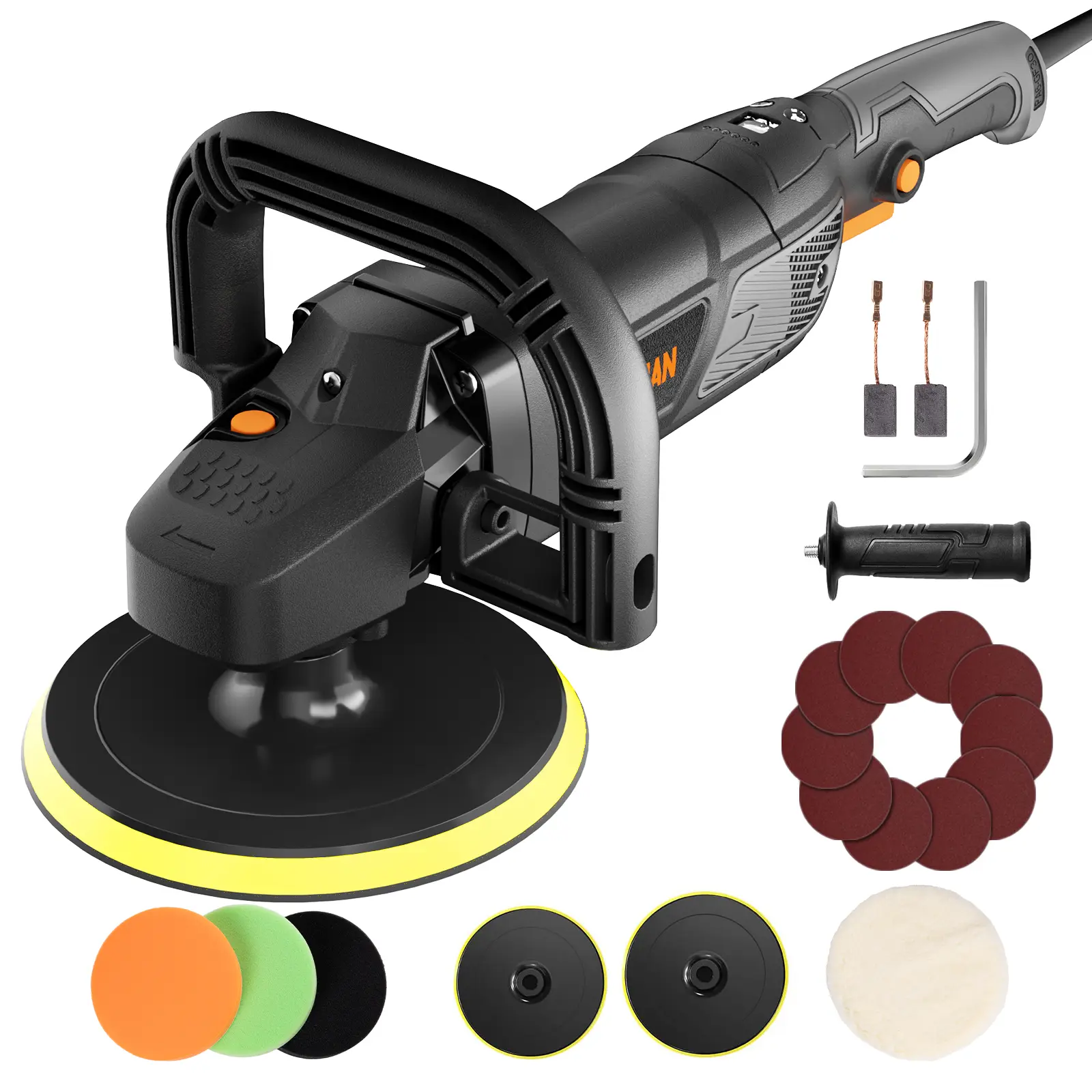 #summerfinds DOVAMAN PLS03A Buffer Polisher, 12.5 Amp 6 Inch/7 Inch Dual Action Polisher, 6 Variable Speed 1000-3000rpm, Car Polishing Machine Kit,#Summervibes