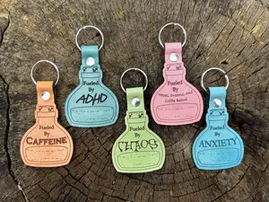 Leather "Fueled By" Potion Bottle Key Fob - Series 1