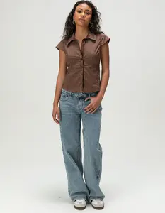 RSQ Womens Low Rise Double Button Baggy Jeans