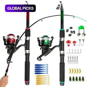 1.8 m Telescopic Fishing Rod and Reel Accessories Set, Portable Travel Fishing Pole Set, Fishing Accessories for Outdoor Fishing, Fishing Hook Set