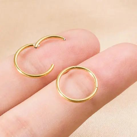 Simple Nose Piercing Ring Hoop, Casual Nose Ring for Women Men, Fashion Jewelry for Party, Daily Clothing Decor, Birthday Gift, Nosering, Body Jewelry