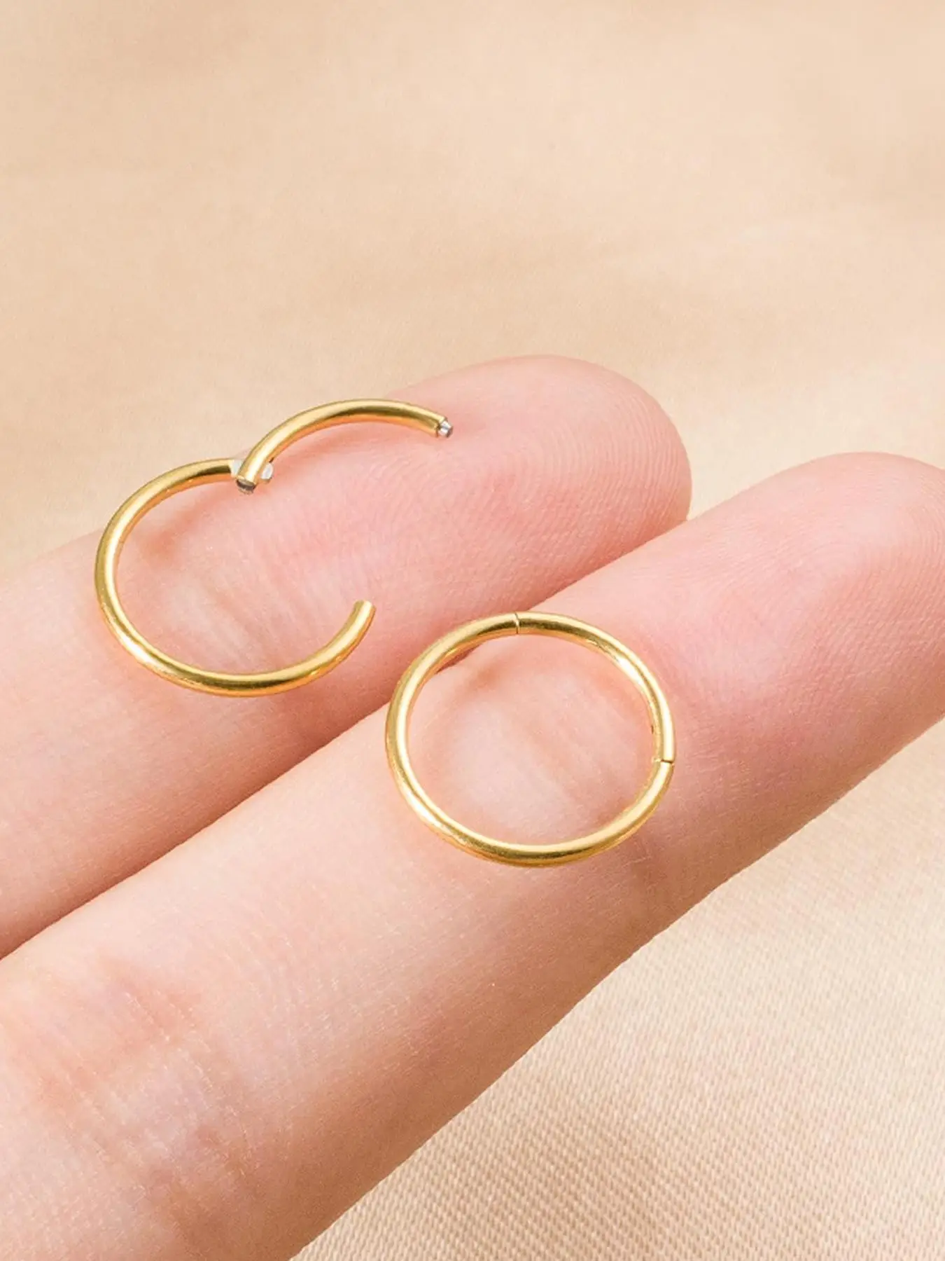 Simple Nose Piercing Ring Hoop, Casual Nose Ring for Women Men, Fashion Jewelry for Party, Daily Clothing Decor, Birthday Gift