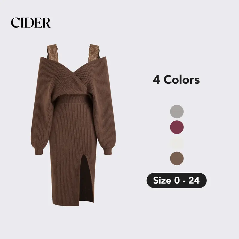 SYLVIA BITTER CHOC KNIT MIDI DRESS - TikTok Shop SYLVIA BITTER CHOC KNIT MIDI DRESS - TikTok Shop
