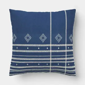 Oversized Square Yarn-Dyed Cotton Plaid Indoor Throw Pillow Blue/Neutral - Threshold