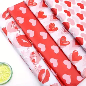 40 Sheets of Valentine's Day Heart-Themed Wrapping Paper (Wedding Gift Wrap) — Foldable Flat Sheets, DIY Craft Paper — Ideal for Birthday Parties & Wedding Celebrations (4-Piece Set)