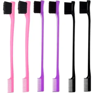 Edge Styling Brush Double-Sided Design with Comb Brush and Rat Tail for Perfect Hair Parting and Styling Versatility