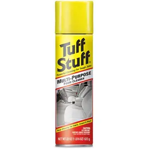 Tuff Stuff 22 oz. Multi-Purpose Foam Cleaner, One Solution for Auto Interior, Garage Floors, and Household Tile, Effective on Grease, Dirt, and Stains, Reliable Foaming Power for Every Mess, Deep Cleans Car Seats, Carpet Mats, and Home Surfaces