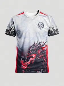 Men's Youth Football Training Shirt, Football Jersey, Breathable 100% Knit Fabric, Team Logo/number, Short Sleeve Round Neck