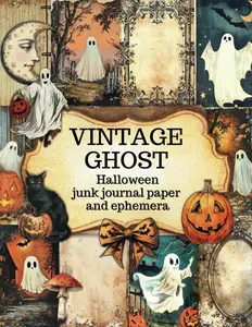 Halloween Junk Journal Paper and Ephemera: Vintage Ghost Images to Cut Out and Collage Pages for Journaling Scrapbooks and more!