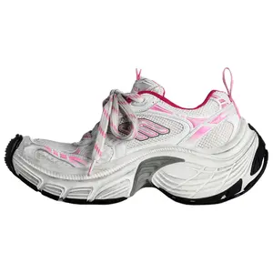 Balenciaga Paris 6XL Round-Toe Lace-Up Low-Top Dad Sneakers for Women in Sakura Pink Trending Shoes, House White Official Shoes to Get / Maison Mihara