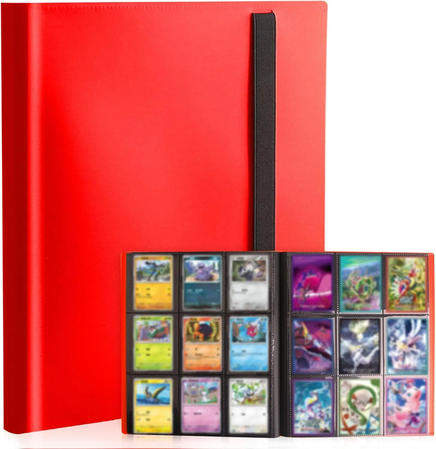 Red Trading Card Binder - 9-Pocket, 20-Page, 360-Capacity Storage Case for MTG, TCG & Sports Cards