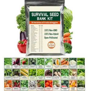 Open Seed Vault 30,000 Non GMO Heirloom Vegetable Seeds - 30 Variety Pack for Gardening, Survival Gear, and Emergency Supplies Kit-seeds gift