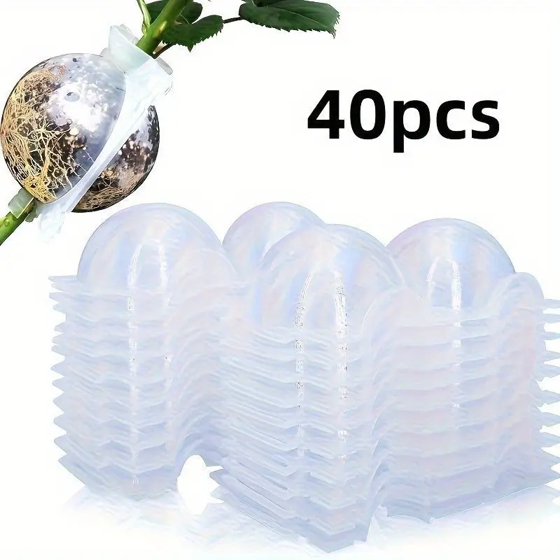 40pcs Reusable Design Plant Root Growth Box, Damage-Free High-Pressure Propagation Ball, Botany Rooting & Grafting Device for Quick Plant Propagation