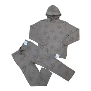 FS565 - Cross Rhinestone Fleece Set w/Straight Pants