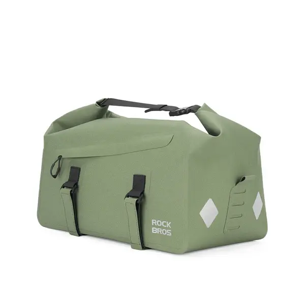 ROCKBROS RideMate Unisex 100% Waterproof Bike Rear Rack Bag, 16L Abrasion-Resistant Fabric - 37 × 19.5 × 38 Cm All-Weather Durable Secure Storage for Cycling Adventures, Rock Bros, All Weather Conditions, Fits Standard Racks, Roll-Top Seal, All-Weather Ri