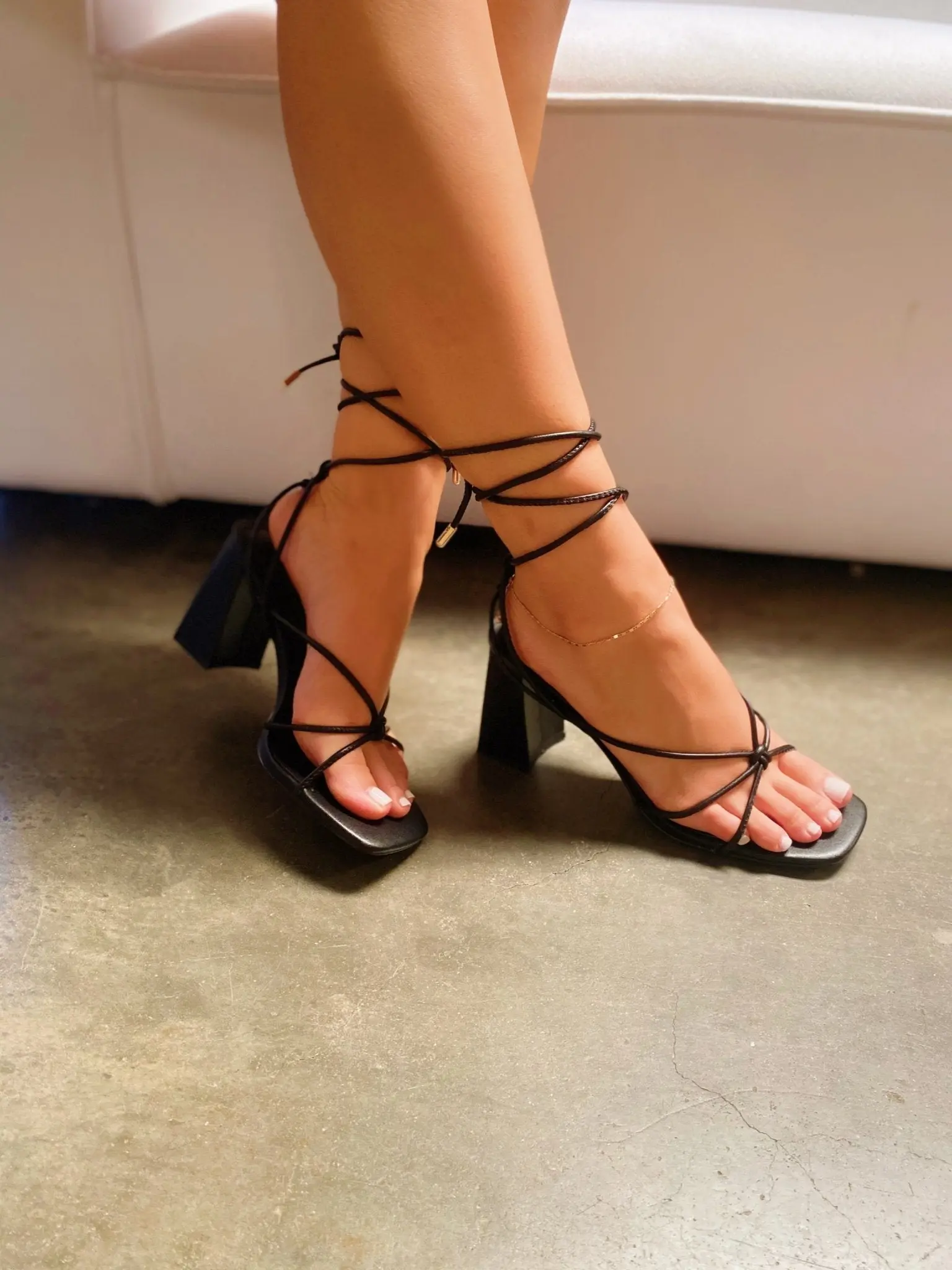 Harlee Lace Up Low Block Heel Boho Sandals Casual Summer Sandals