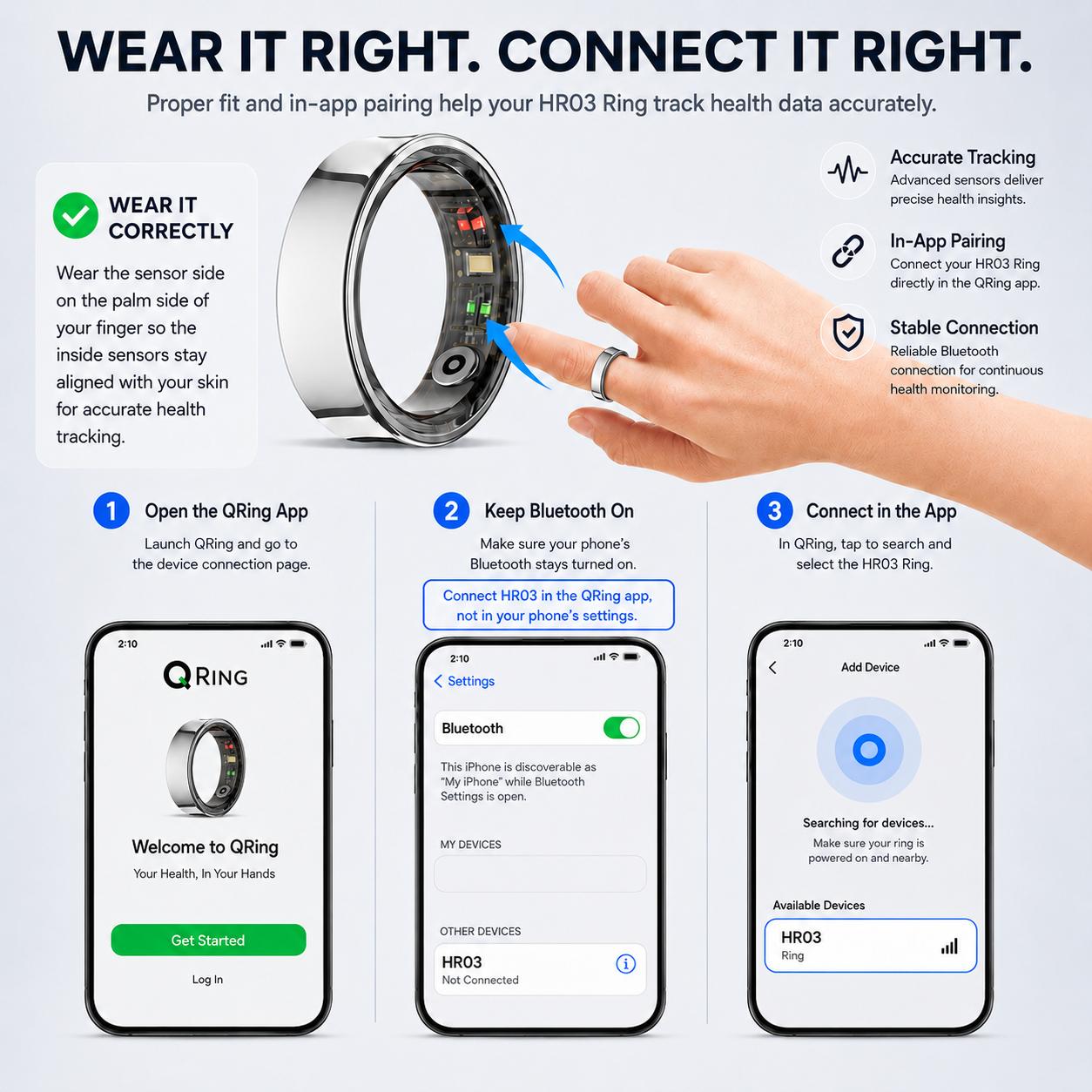 Hitienx Smart Ring 3, Fitness Tracker with 24/7 Sleep Tracking, Heart Rate, Temperature Monitoring, Stress & Cycle Insights, Family Care Mode, No Subscription for Men & Women, Android & iOS Compatible, Wearable, Waterproof #SummerFinds