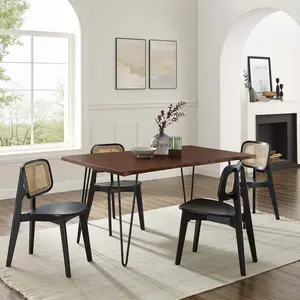 Modway Ardor 60" Live Edge Acacia Wood Acacia Wood Dining Table in Black Walnut