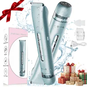 Electric Bikini Trimmer for Women, Rechargeable 2 in 1 Body & Facial Hair Removal, Waterproof Wet & Dry Use Trimmer for Women