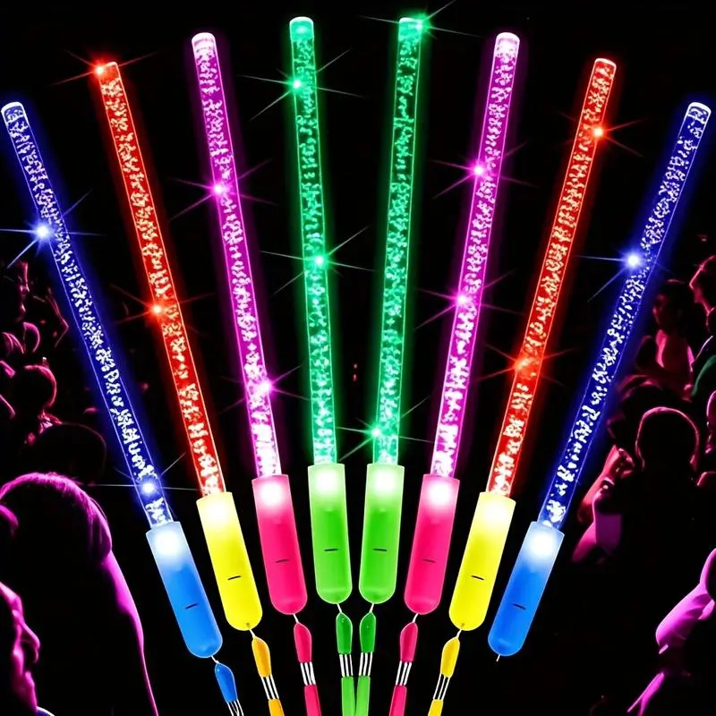 36pcs Colorful LED Light Acrylic Glow Wands (3 Flash Modes) - Lightweight, Durable Party Favors for Halloween, Bonfire Events, Festive Home & Business Supplies