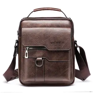 Men's Crossbody Bag, High-End Single-Shoulder Retro Business Backpack, Portable Casual Men's Bag Handbag Sling Bag Leather Bag
