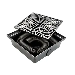 212 MAIN StealthDrain Low Profile Catch Basin - Black Resin Construction, Mulch-Compatible, for Outdoor Rainwater Drainage to Divert Excess Water