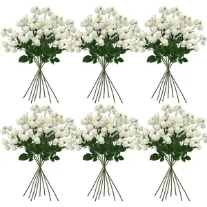10 premium fabric hydrangea bouquets Artificial Flower bouquet for Romantic Decor,  Faux Floral Garland for Wedding Party Home Decoration, Artificial Flowers Dining Table Centerpiece, Artificial Faux Greenery wedding deals solid wedding christmas wedding