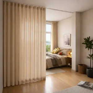Room Divider Curtain for Small Apartments, Window Curtain, Room Decor Curtain, Easy-Install Privacy Curtain with No-Drilling Design, Privacy Grommet Curtains