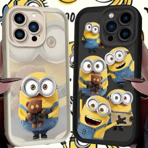 Cartoon M-Minions Doll Case For iPhone17 16 16E 15 14 13 12 11 Pro Max X XS X S Max XR SE 2020 SE4 7 8 Shockproof Silicone Cover