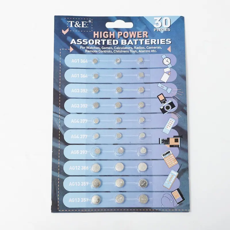 Alkaline Battery Pack 1.5v Ag1/lr621 Ag3/lr41 Ag4/lr626 Ag5 Ag12/lr43 Ag13/lr44, Replacement Button Cell Batteries, Watch Battery, Power Capacity 0.02-0.8wh