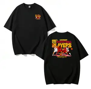Unisex 00s Vintage Basketball Legends Graphic T-Shirt 180g Pure Cotton, Legendary Basketball Players Double-Sided Print Tee, All Season Breathable Casual Top for Men Women, Original Design for Hoops Fan Basketball Lover Streetwear Gift