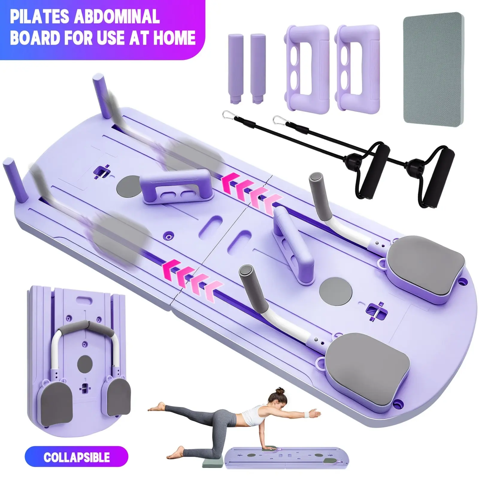 Yoga Board,8 in 1 Multi-Functional ABS Yoga Board Pilates Board - High Quality PVC for Abdominal And Core Strength Training, Folding And Portable Design, Home Fitness Equipment for Men And Women