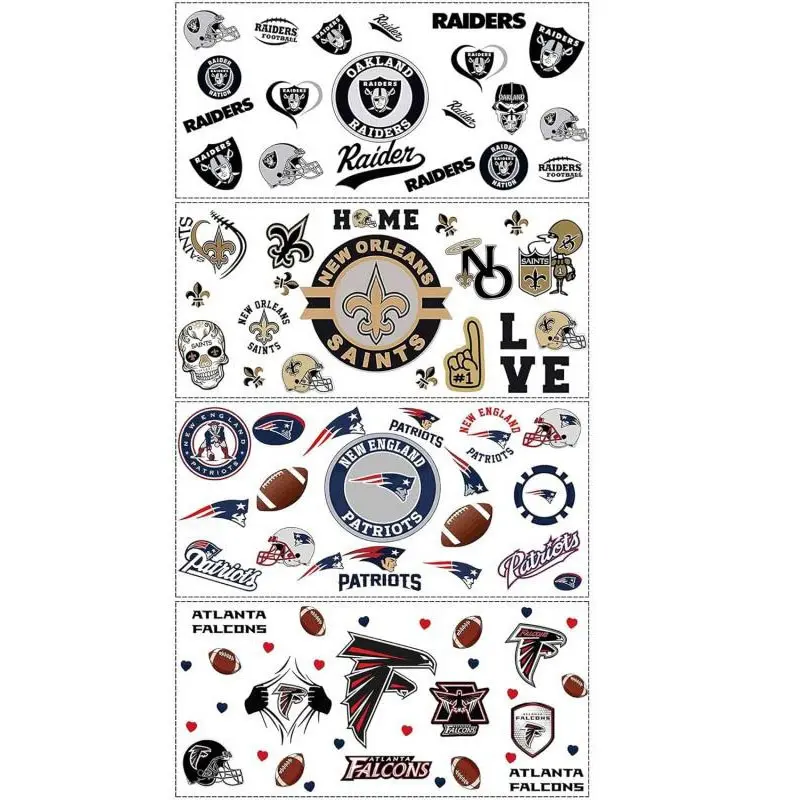 4 Sheet UV Dtf Cup Wraps for 16 Oz Glass Cups American Football Waterproof Rub on Transfers Stickers for Tumblers Cup Wood Furniture Car DIY Crafts Decor Wrap Adhesive Decals (Ms06)