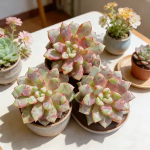 Echeveria Red Swan  Blood Jade Succulent  3-Pack | Live Bare-Root Cuties | Perfect Holiday Decor