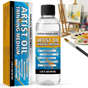 Odorless Mineral Spirits 100ml(120g), Odorless Paint Thinner for Oil Based Paint, Premium Refined Solvent for Cleaning, Artists Oil Painting Supplies for Studio & Classroom