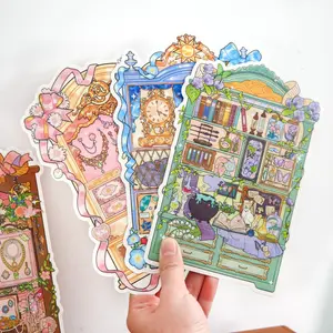 Vintage Window Display Sticker Set, Decal Sticker, 3 Sheets Per Bag, Decorative Material for Birthdays and Holidays, Perfect Gift Idea