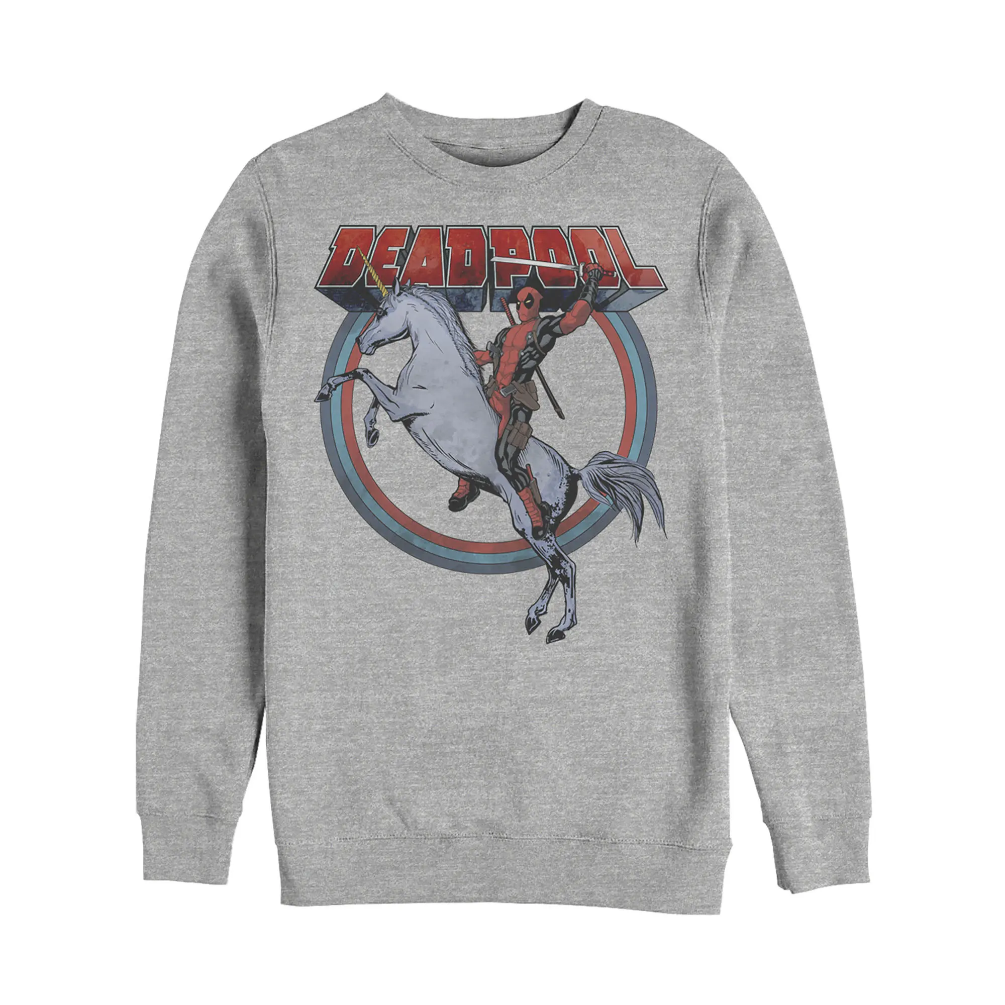 Men's Marvel Deadpool Rides Unicorn Sweatshirt