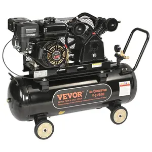 VEVOR 7HP Gas Powered Air Compressor, 21 Gallon Horizontal Air Compressor Tank, 9CFM115PSI Gas Driven Piston Pump Air Compressed System with 115PSI Max Pressure for Construction Sites Workshop