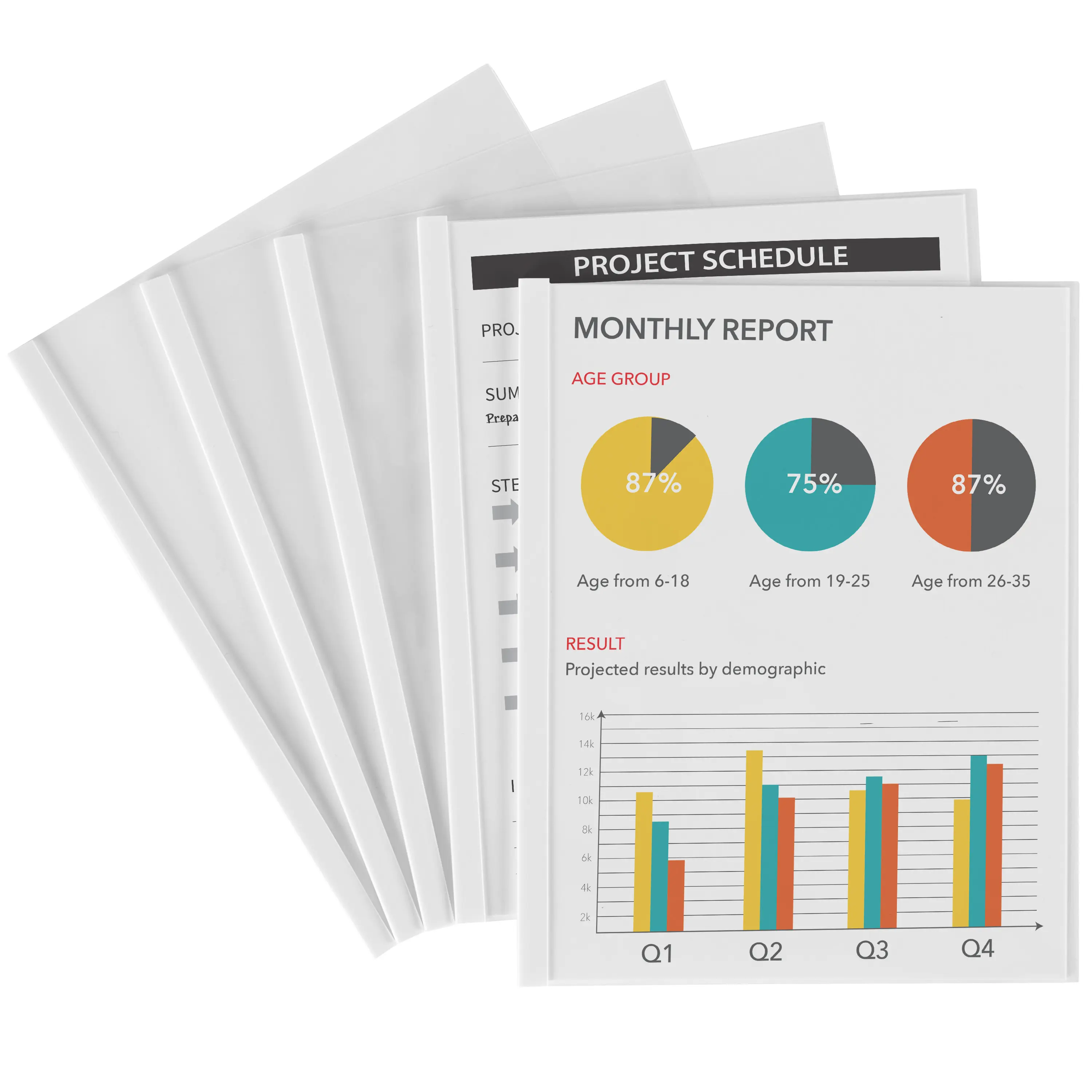 Avery Clear Report Covers with Sliding Bars, White Binding Bars, Holds up to 20 Sheets, 50 Report Covers (47710)