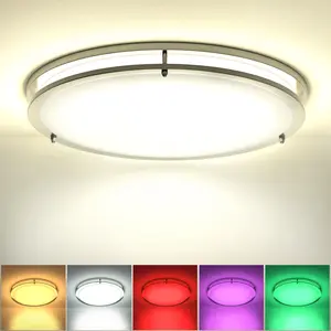 CINOTON Smart Ceiling Light, RGBCW color temperature with remote control, 40W LED beads, 16 million RGB colors, adjustable color temperature from 2700K to 6500K, suitable for bedrooms, dining rooms, living rooms and kitchens.