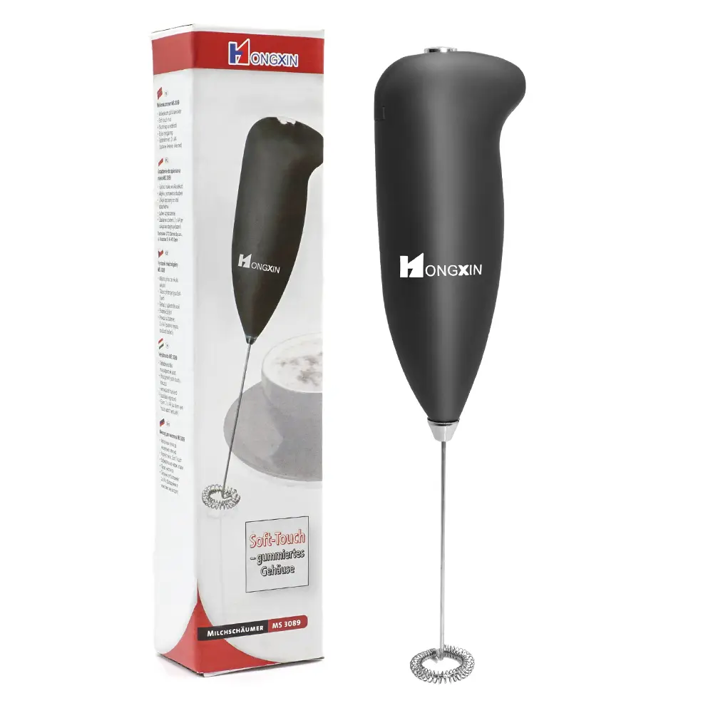 icafilas Manual Compact Handheld Blender with Grip - Eco-Friendly Mini Kitchen Tool, Whisk, Milk Frother, Egg Beater, Cappuccino Stirrer for Coffee Making